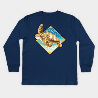 Summer Sea Turtle Kids Long Sleeve T-Shirt